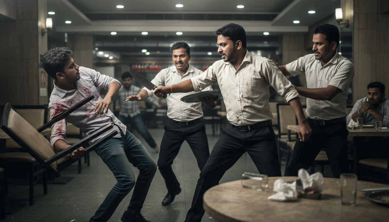 PIMPRI : हॉटेलमध्ये जेवताना ताटात पाणी उडाल्याचा जाब विचारला; ग्राहकावर चाकूने हल्ला